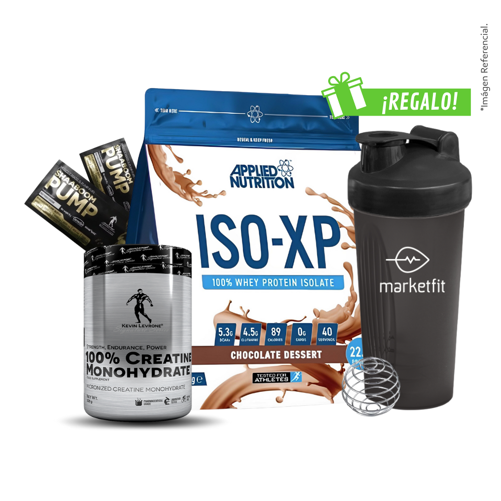 Pack ISO XP 1kg + Creatina Kevin Levrone 300gr + 02 Sachets SHAABOOM PUMP + Shaker 600mL