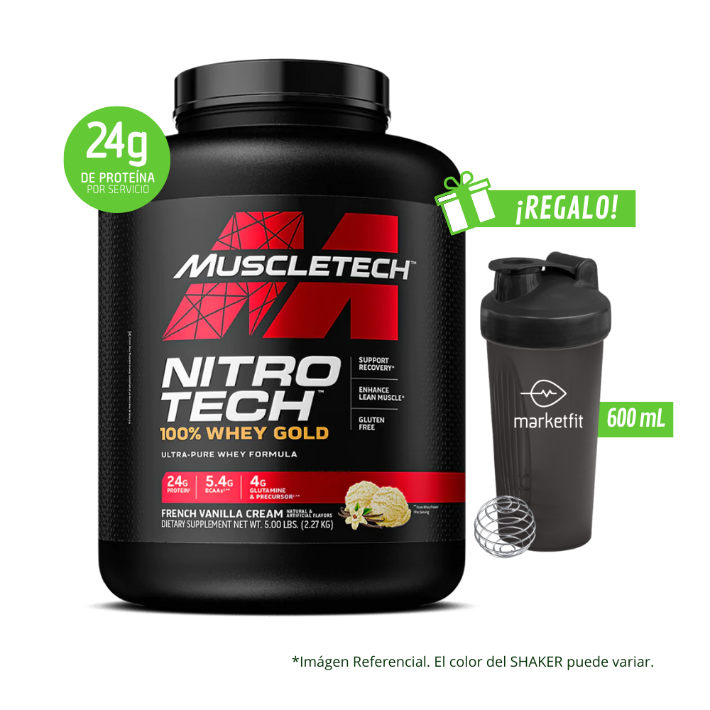 Nitro Tech 100% Whey Gold Muscletech  5Lb Con Regalo