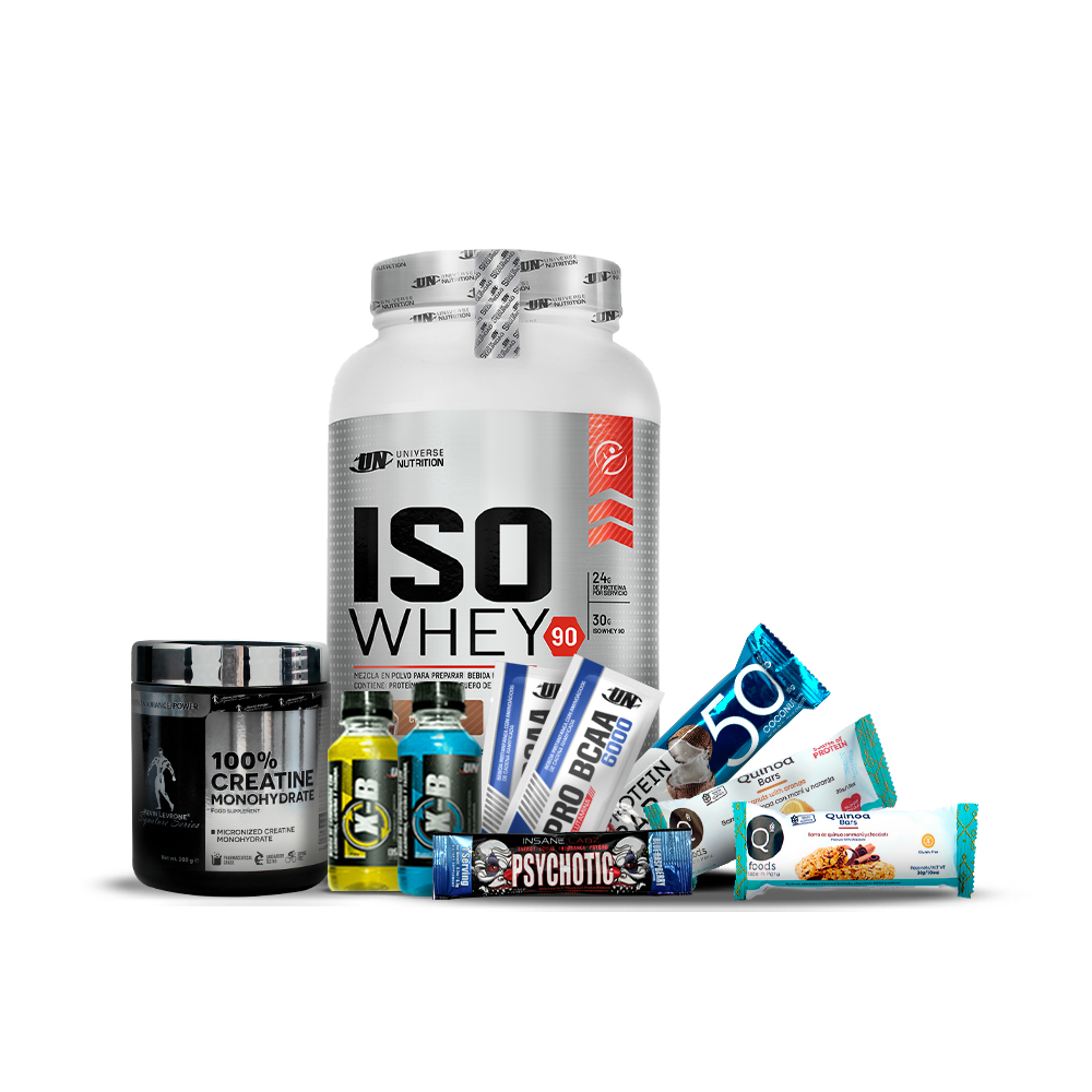 Pack Iso Whey UN 1.1kg + Creatina Kevin Levrone 300gr + REGALOS