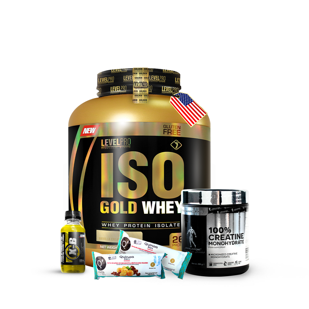 Promo Isogold whey 3kg LEVEL PRO+Creatina kevin levrone 300g+ REGALOS