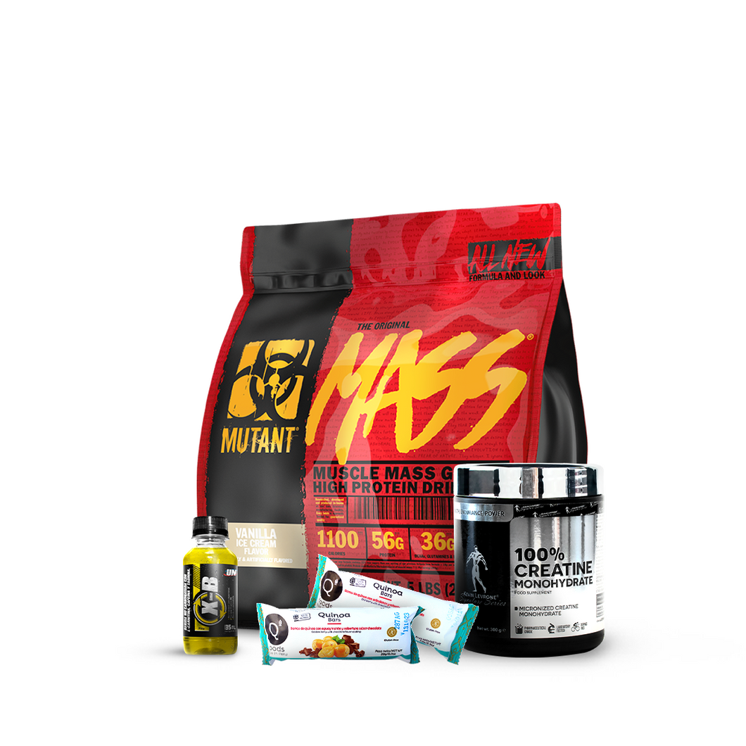 Promo Ganador de peso Mutant Mass 5lb + Creatina Kevin Levrone 300gr + REGALOS