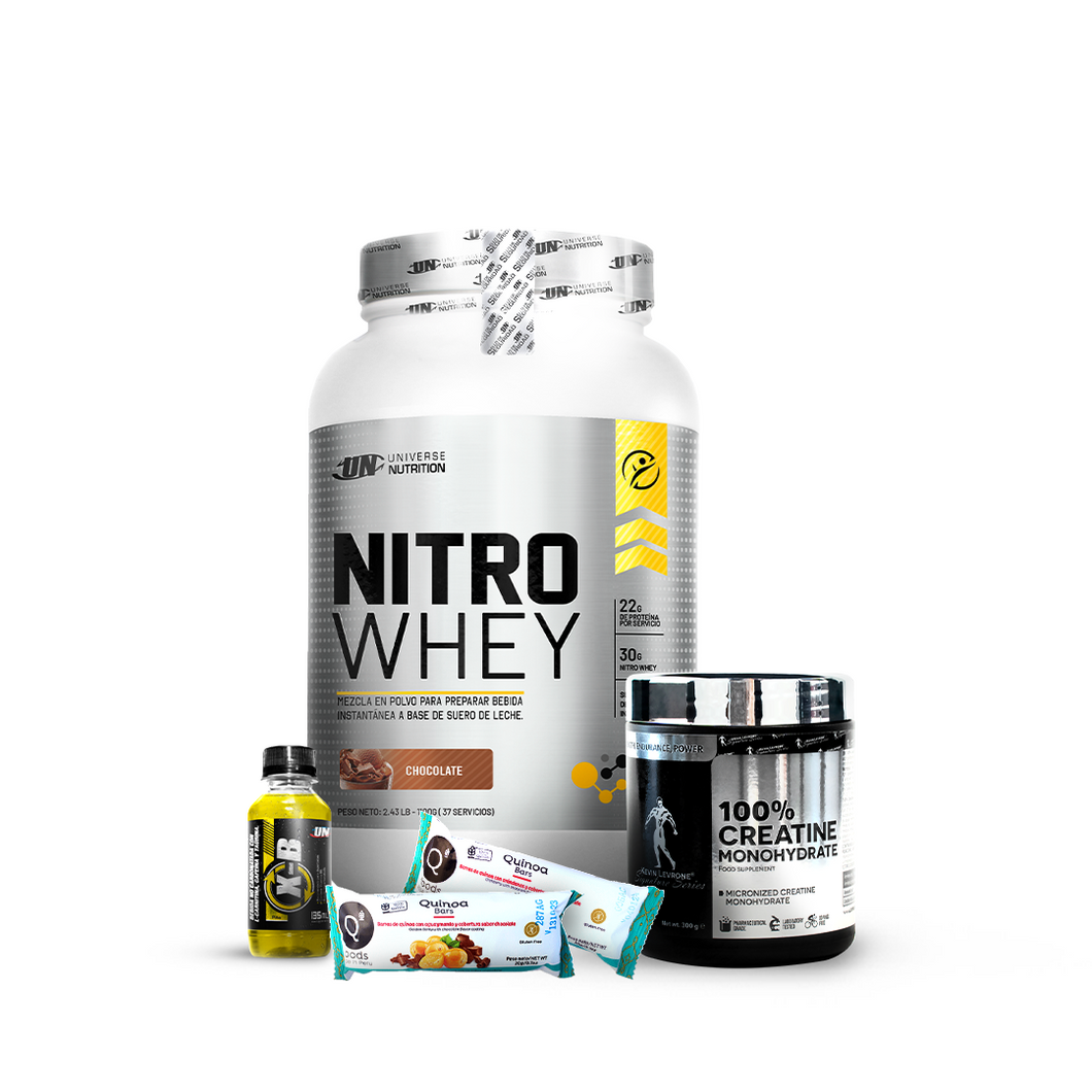 Promo Proteina Nitro Whey UN 1.1kg + Creatina Kevin Levrone 300gr + REGALOS