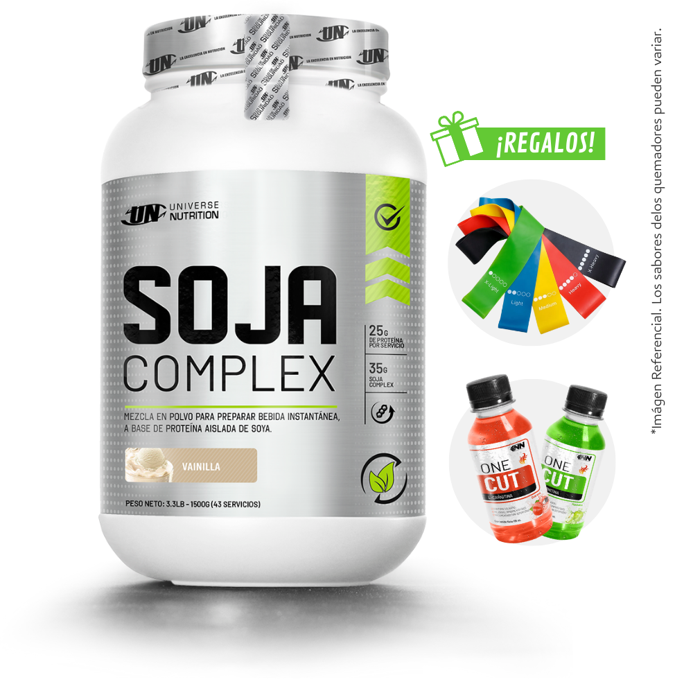 SOJA COMPLEX 1.5KG PROTEÍNA UN + REGALOS